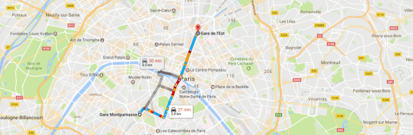 Gare Montparnasse Gare de l'Est en Taxi